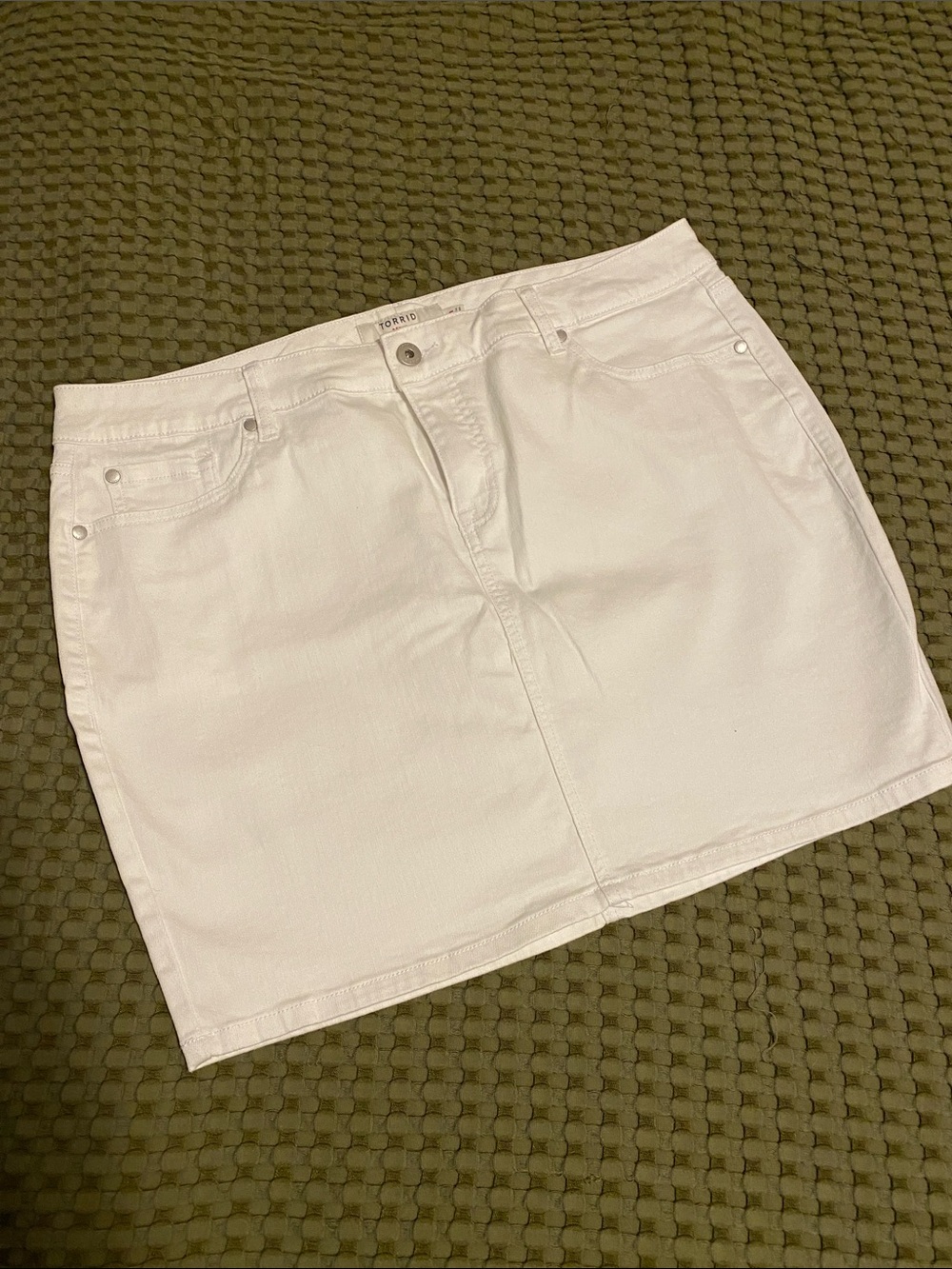 torrid White Denim Mini Skirt